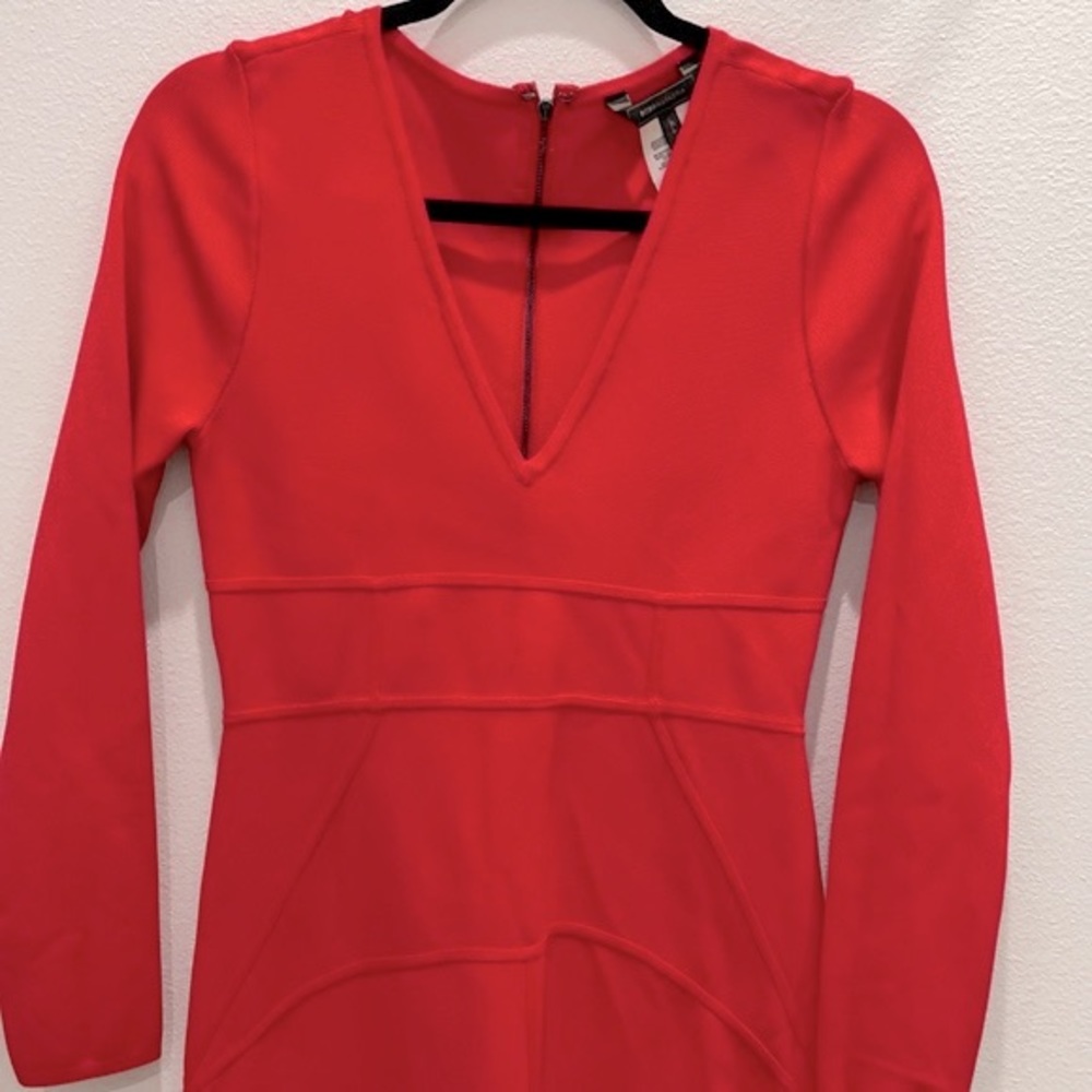 BCBG red long sleeve dress